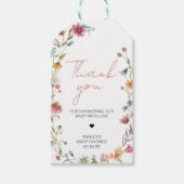 Eine kleine Wildblume Babydusche Liebesmarken Geschenkanhänger (Vorderseite)