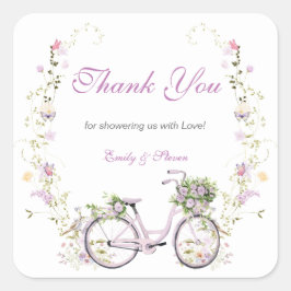 Eine kleine Wildblume Babydusche Quadratischer Aufkleber