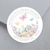 Eine kleine Wildblume Babydusche Runder Aufkleber