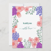 Eine kleine Wildblume Babydusche Wasserfarbe Einladung (Rückseite)