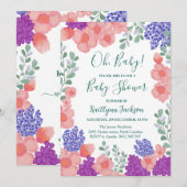 Eine kleine Wildblume Babydusche Wasserfarbe Einladung (Vorne/Hinten)