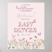 Eine kleine Wildblume Babydusche Willkommenspender Poster (Vorne)