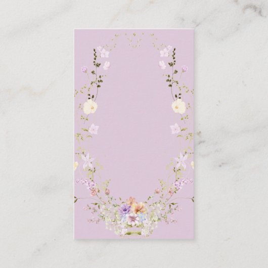 Eine kleine Wildblume Babydusche Windeln Raffle Begleitkarte (Rückseite)