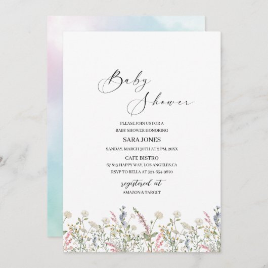 Eine kleine Wildblume befindet sich auf dem Weg zu Einladung (Vorne/Hinten)