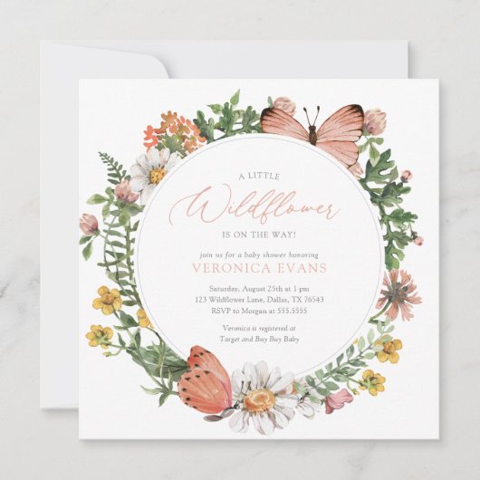 Eine kleine Wildblume befindet sich auf der Way Gi Einladung (Vorderseite)