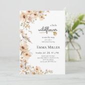 Eine kleine Wildblume Beige Kinderdusche Einladung (Stehend Vorderseite)