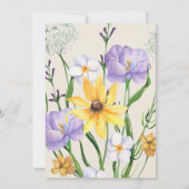 Eine kleine Wildblume blaurosa neutrale Babydusche Einladung (Rückseite)