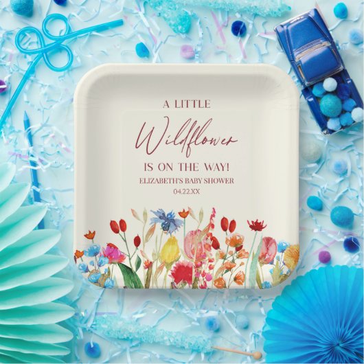 Eine kleine Wildblume-Blume-Blumendusche Pappteller (Party)