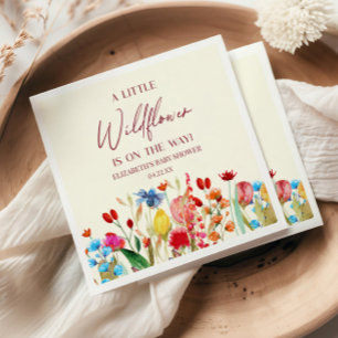 Eine kleine Wildblume-Blume-Blumendusche Serviette