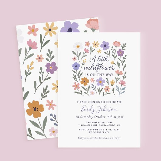 Eine kleine Wildblume Blumendusche Einladung