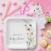 Eine kleine Wildblume Blumenspül-Babydusche Pappteller (Party)