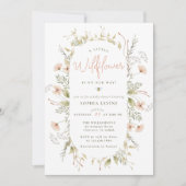 Eine kleine Wildblume Boho Bee Girl Babydusche Einladung (Vorderseite)