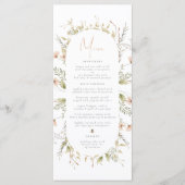 Eine kleine Wildblume Boho Bee Girl Babyduschmenü Menükarte (Vorderseite)