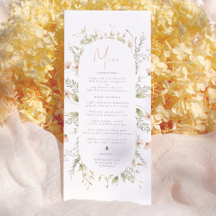 Eine kleine Wildblume Boho Bee Girl Babyduschmenü Menükarte