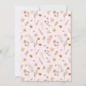 Eine kleine Wildblume Boho Chic Girl Babydusche Einladung (Rückseite)