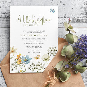 Eine kleine Wildblume Boho Feder Blütendusche Einladung