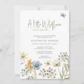 Eine kleine Wildblume Boho Feder Blütendusche Einladung (Vorderseite)