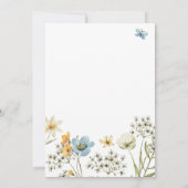 Eine kleine Wildblume Boho Feder Blütendusche Einladung (Rückseite)