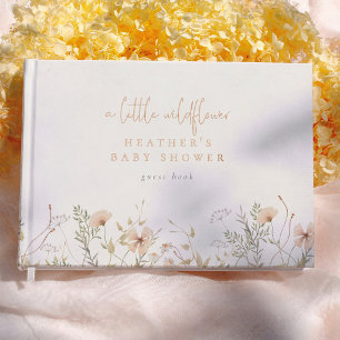 Eine kleine Wildblume Boho Floral Mädchen Baby-Par Gästebuch