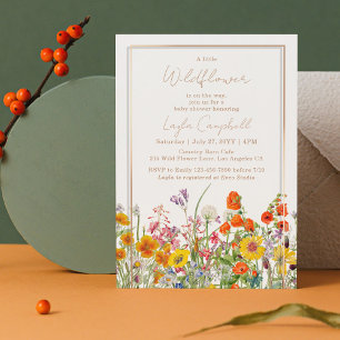 Eine kleine Wildblume Boho Girl Babydusche Einladung