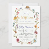 Eine kleine Wildblume Boho Girl Babydusche Einladung (Vorderseite)