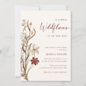 Eine kleine Wildblume Boho Girl Babydusche Einladung (Vorderseite)