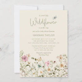 Eine kleine Wildblume Boho Girl Babydusche Einladung