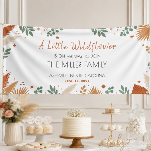 Eine kleine Wildblume Boho Grünpflanzen Banner