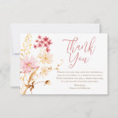 Eine kleine Wildblume Boho Kinderdusche Danke Auto (Vorderseite)