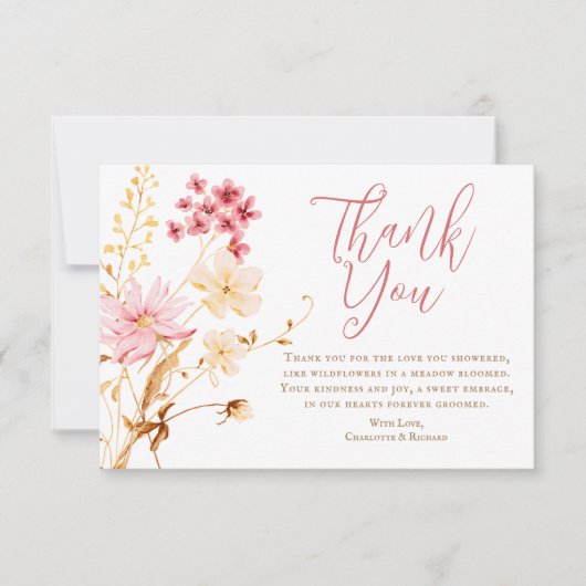 Eine kleine Wildblume Boho Kinderdusche Danke Auto (Vorderseite)