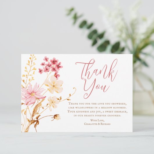 Eine kleine Wildblume Boho Kinderdusche Danke Auto (Stehend Vorderseite)