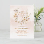 Eine kleine Wildblume Boho Kinderdusche Einladung (Stehend Vorderseite)