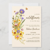 Eine kleine Wildblume Boho Kinderdusche Einladung (Vorderseite)