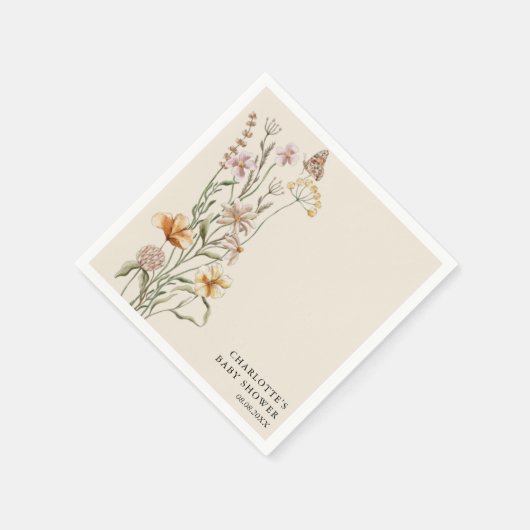 Eine kleine Wildblume Boho Kinderdusche Serviette (Ecke)