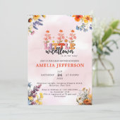 Eine kleine Wildblume Boho Nature Girl Babydusche Einladung (Stehend Vorderseite)