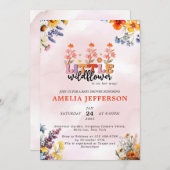 Eine kleine Wildblume Boho Nature Girl Babydusche Einladung (Vorne/Hinten)