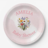 Eine kleine Wildblume Boho Nature Girl Babydusche Pappteller (Vorderseite)