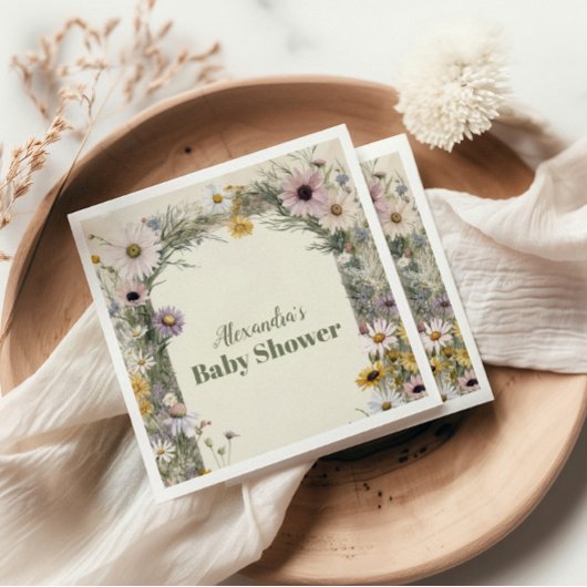 Eine kleine Wildblume Boho Nature Serviette