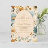 Eine kleine Wildblume Boho Nature Theme Kinderdusc Einladung (Stehend Vorderseite)