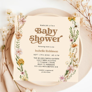 Eine kleine Wildblume Boho Nature Theme Kinderdusc Einladung