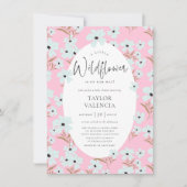 Eine kleine Wildblume Boho Pink Girl Babydusche Einladung (Vorderseite)