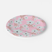 Eine kleine Wildblume Boho Pink Girl Babydusche Pappteller (Schrägansicht)