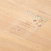 Eine kleine Wildblume Boho Terracotta Kinderdusche Acryleinladungen (Ablage )