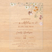 Eine kleine Wildblume Boho Terracotta Kinderdusche Acryleinladungen (Vorderseite)