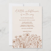 Eine kleine Wildblume Boho Terracotta Kinderdusche Einladung (Vorderseite)