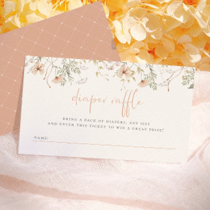 Eine kleine Wildblume Boho Windel-Raffel Babyparty Begleitkarte