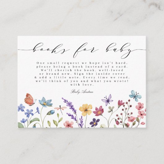 Eine kleine Wildblume Bücher für Baby Floral Garde Begleitkarte (Vorderseite)