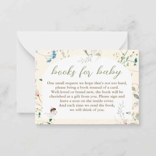 Eine kleine Wildblume Bücher für Baby Mitteilungskarte (Vorderseite)