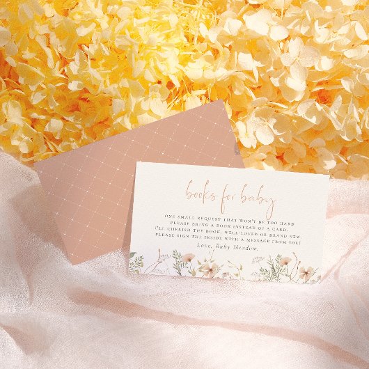 Eine kleine Wildblume Bücher für Babydusche Begleitkarte