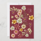 Eine kleine Wildblume Burgundy Babydusche Einladung (Rückseite)